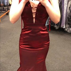 CLARISSE wine elegant prom dress